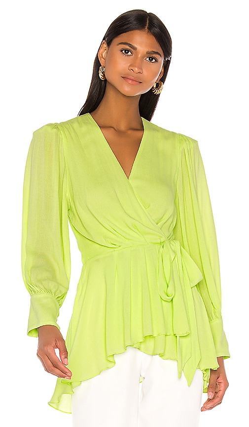 PatBO Neon Wrap Top in Lime