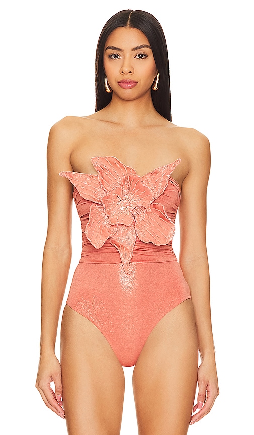 Shop Patbo Orchid Bodysuit In Terracotta