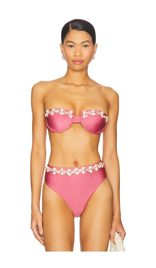 Patbo Seashell Lycra Embroidered Bikini Top