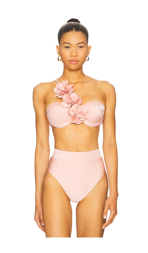 Lagoa Lycra Flower Applique Bikini Top in . - size L (also in XL) - PatBO - Modalova