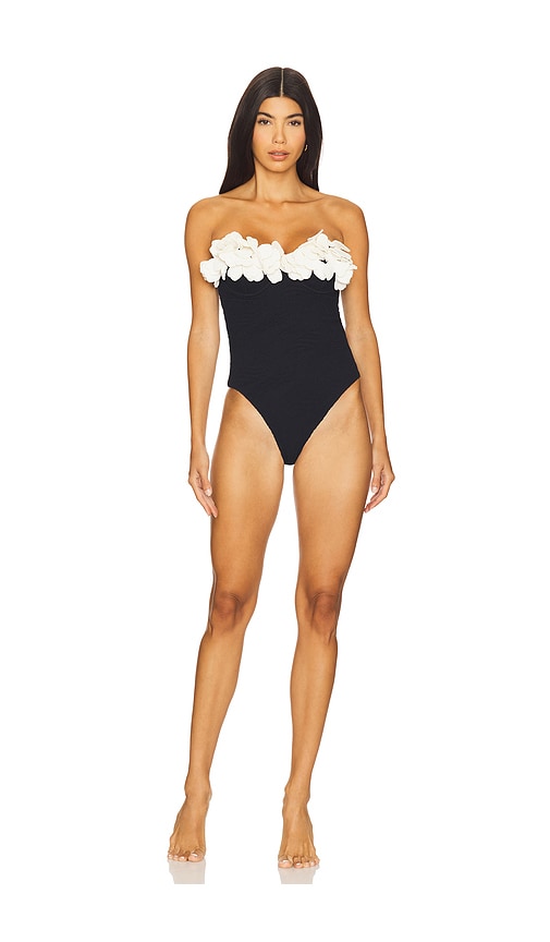 Breeze Jacquard Flower Applique One Piece in . - size M (also in XS) - PatBO - Modalova