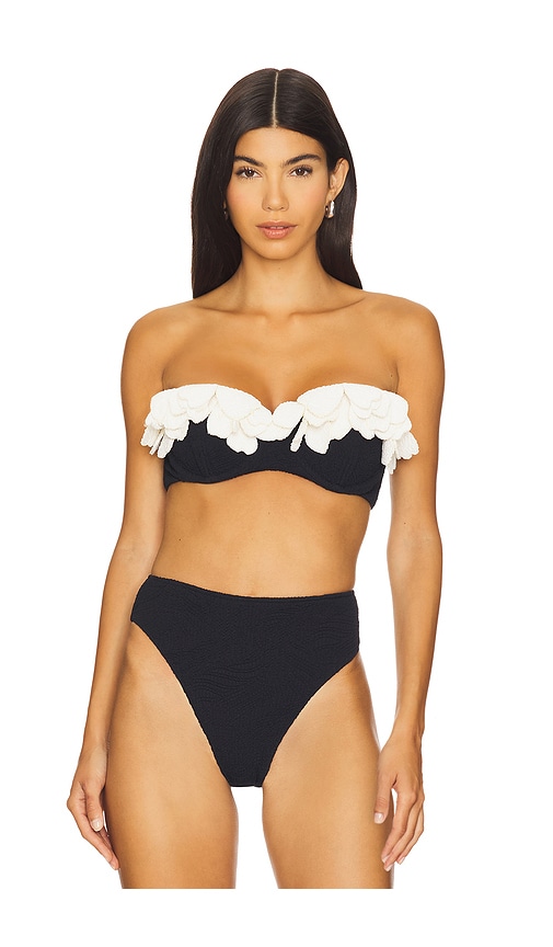 Breeze Jacquard Flower Applique Bikini Top in . - size L (also in S, XS) - PatBO - Modalova