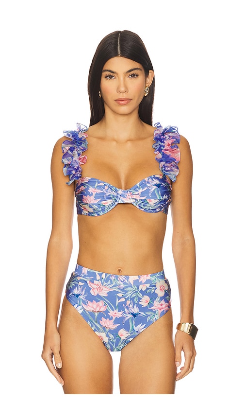 Amaryllis Flutter Bikini Top in Blue. - size S (also in L, XS)
