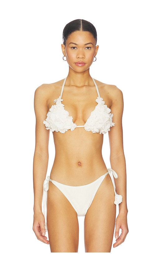 PatBO Sunstone Lace Triangle Bikini Top