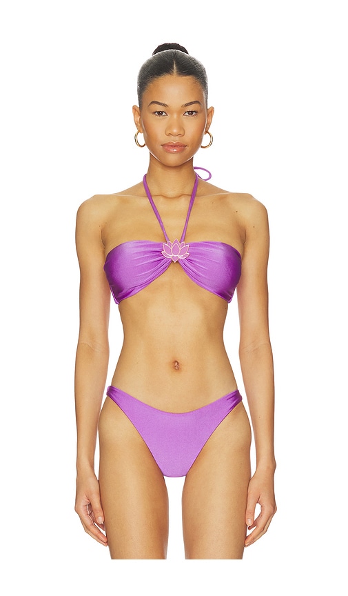 PatBO Aurora Lotus Buckle Bikini Top