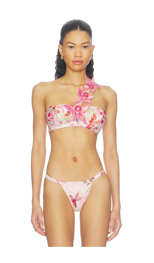PatBO Orchid Bloom Bikini Top in Rose. - size S (also in M)