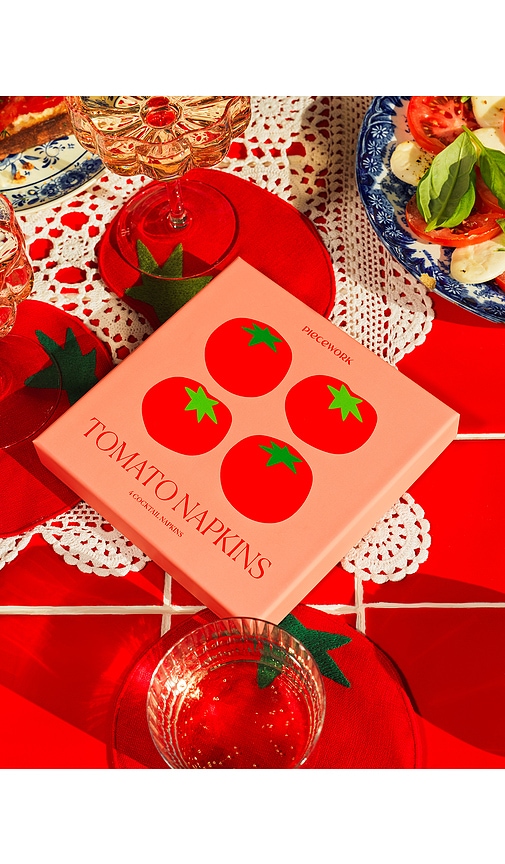  Piecework Tomato Napkins In Beauty: Na. 