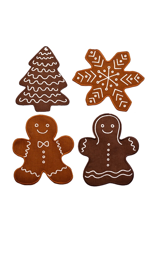 Piecework Gingerbread Cocktail Napkins