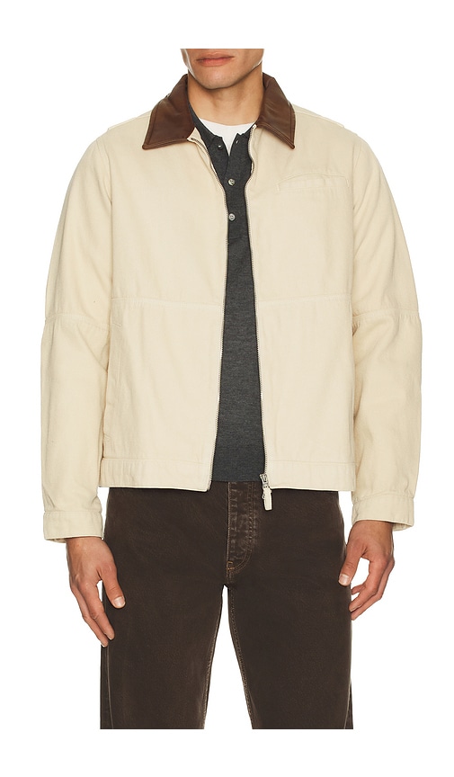 Percival Preface Contrast Collar Jacket in Ecru