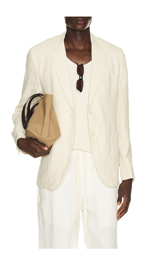Percival Tailored Linen Blazer In White
