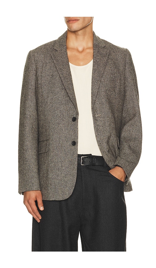 Percival Wilde Birdseye Regular Blazer In Brown