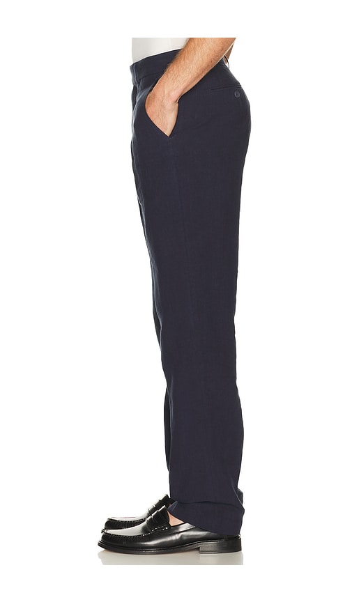  Percival Tailored Linen Trousers In Navy. Size 30. Also In 32, 34, 36. 