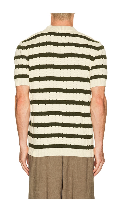  Percival Stine Knitted Polo In Cream. Size S. Also In M, L, Xl/1x. 
