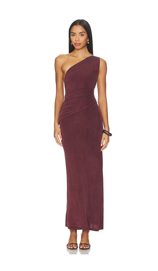 Peachy Den Amelia One Shoulder Maxi Dress