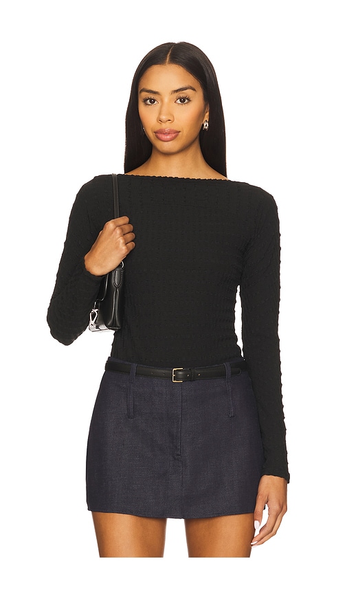 Peachy Den Womens Cindy Textured Stretch-woven Top Black Xs In Black