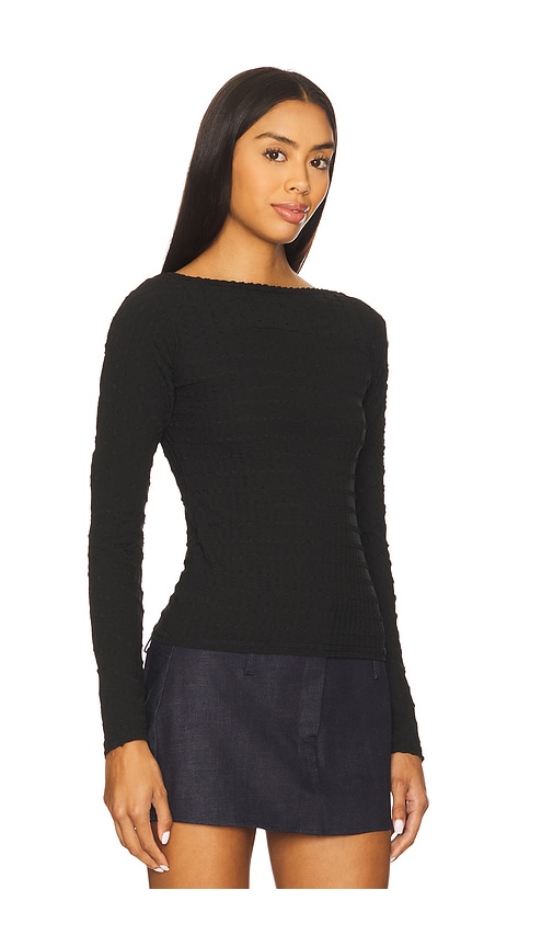 Peachy Den Womens Cindy Textured Stretch-woven Top Black Xs In Black