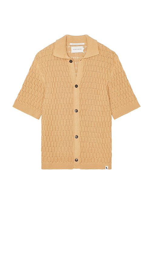 Cove Knitted Shirt in Brown. - size XL/1X (also in L, M, S)