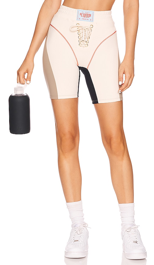 P.E Nation Undefeated Bike Short in Pearled Ivory