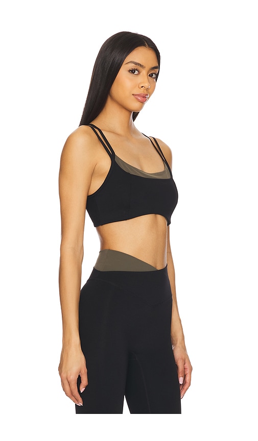 P.e Nation Distortion Sports Bra In Black & Tarmac