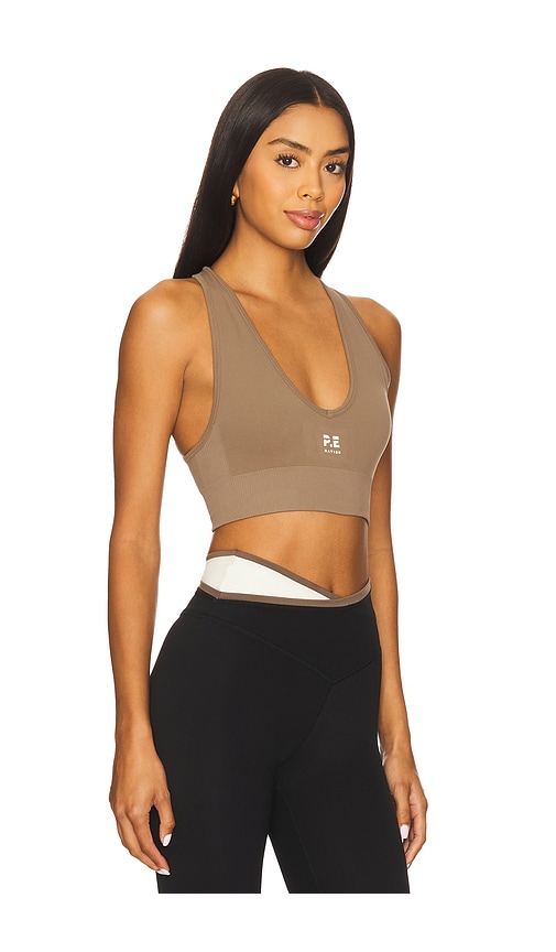 P.e Nation Restore Seamless V Sports Bra In Brown