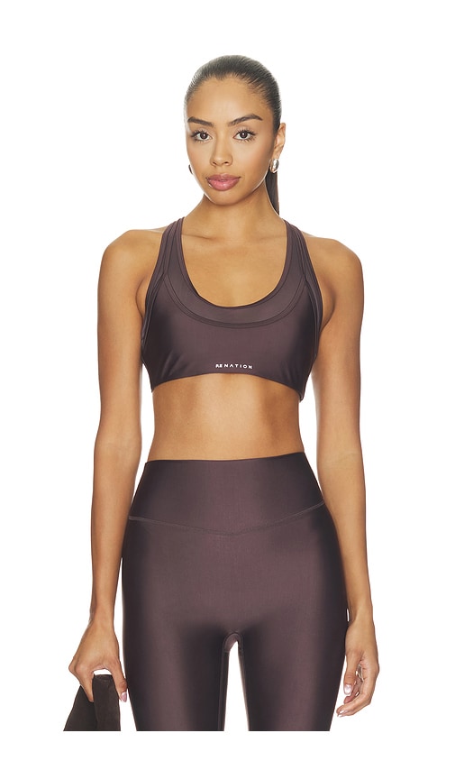 P.E Nation Fusion Sports Bra in Brown. - size S (also in M, L)
