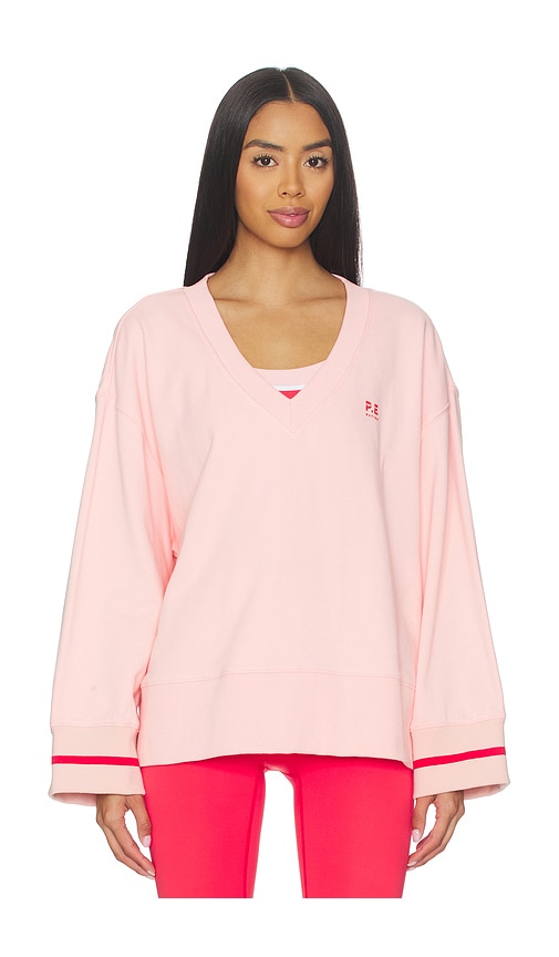 P.e Nation Courtside V Neck Sweater In Pink