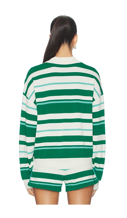 P.e Nation Strickpullover Mit Kragen Retreat Stripe In Green. Größe S. Also In M, L, Xl. 