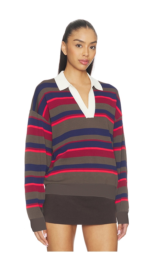 P.e Nation Retreat Stripe Collar Knit Pullover In Multi
