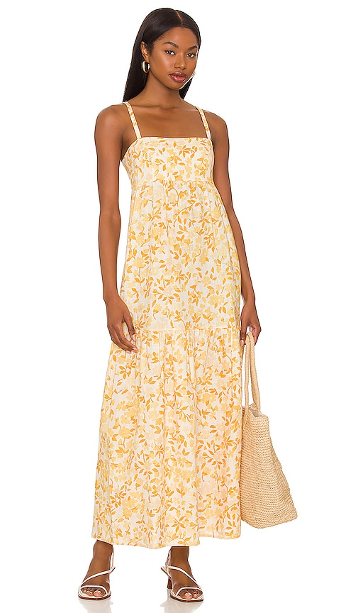 Peony Swimwear Tiered Maxi Dress in Daffodil | REVOLVE