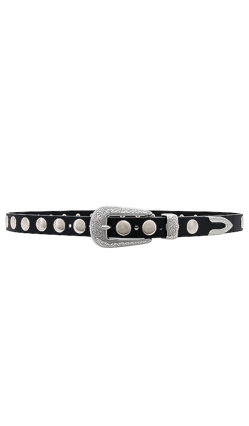 Petit Moments Phoenix Belt With Disc Studs In Black & Polished Silver