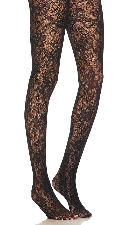 Petit Moments Lace Tights In 黑色