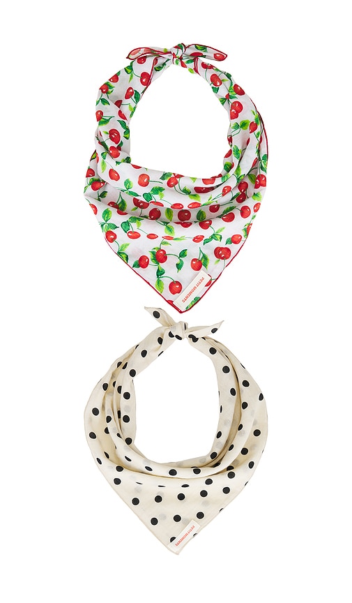 Shop Petit Moments Cherry And Polka Dot Scarf Set