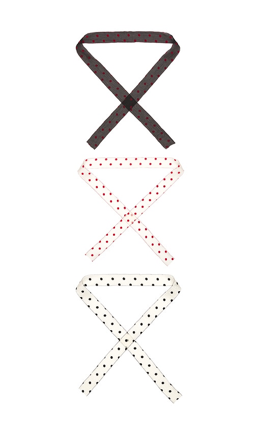 Organza Tie Scarf 3 Packs in White.