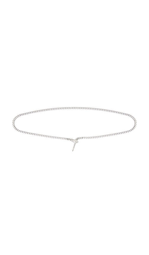 Snake Chain Belt in Metallic Silver.