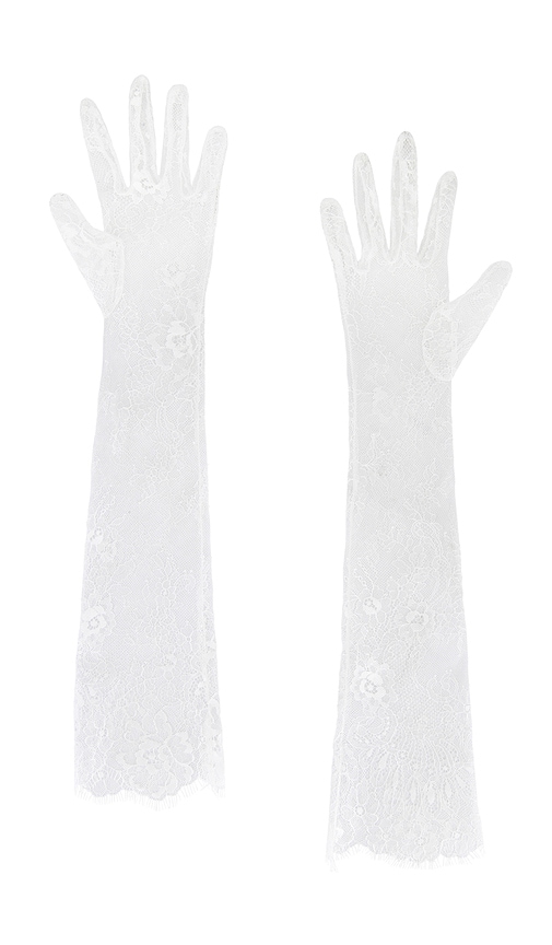 Petit Moments Lace Opera Gloves In White