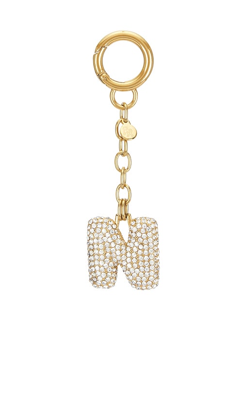 Bubble Initial Pave Keychain