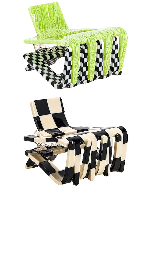 petit moments Checkered Claw Clip Set in Checkered & Check Mate