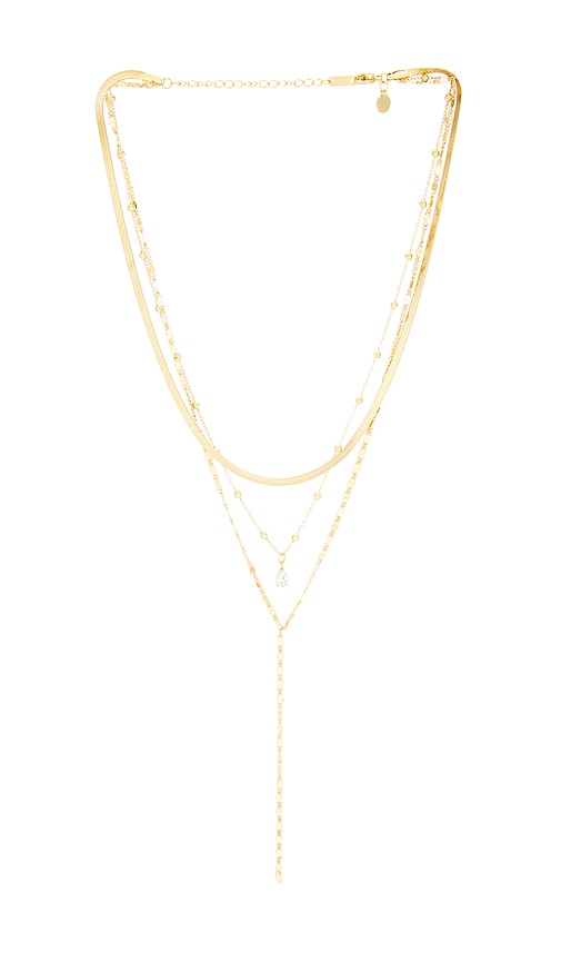 Layered Stone Lariat Necklace