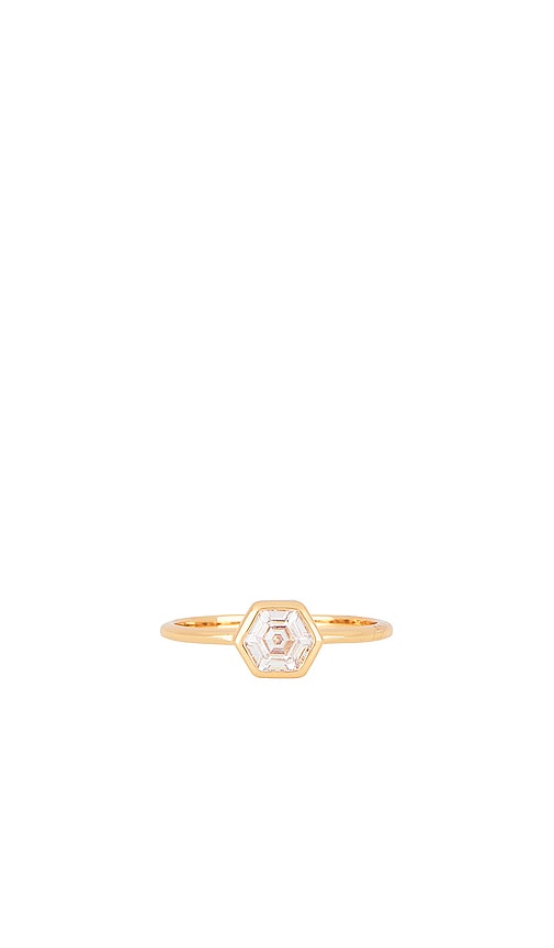 Petit Moments Honeycomb Ring In Metallic Gold
