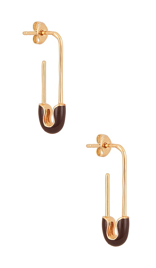 Petit Moments Safety Pin Earrings In Metallic Gold