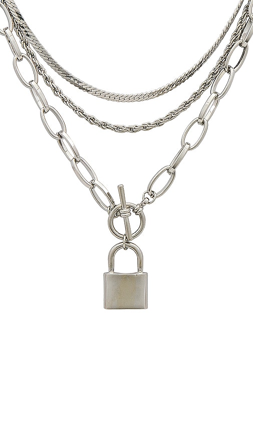 Shop Petit Moments Stronger Necklace In Metallic Silver