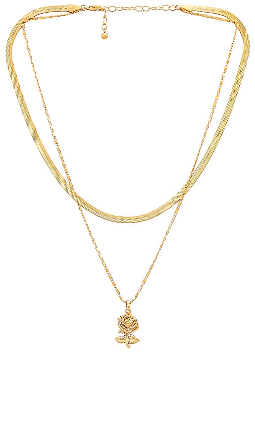 Petit Moments Rose Pendant Necklace In Gold