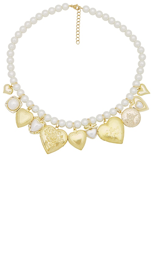 Shop Petit Moments X Revolve Heart Charm Necklace In 金色