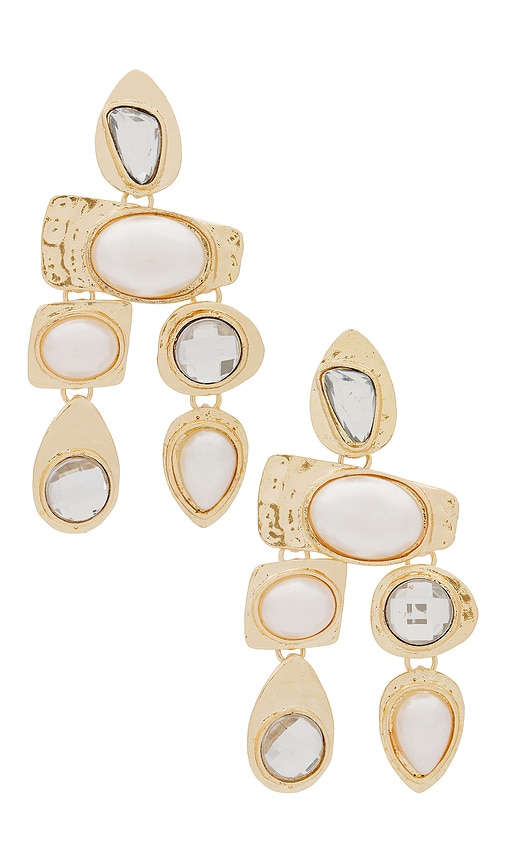Shop Petit Moments Multi Stone Earrings In 珍珠