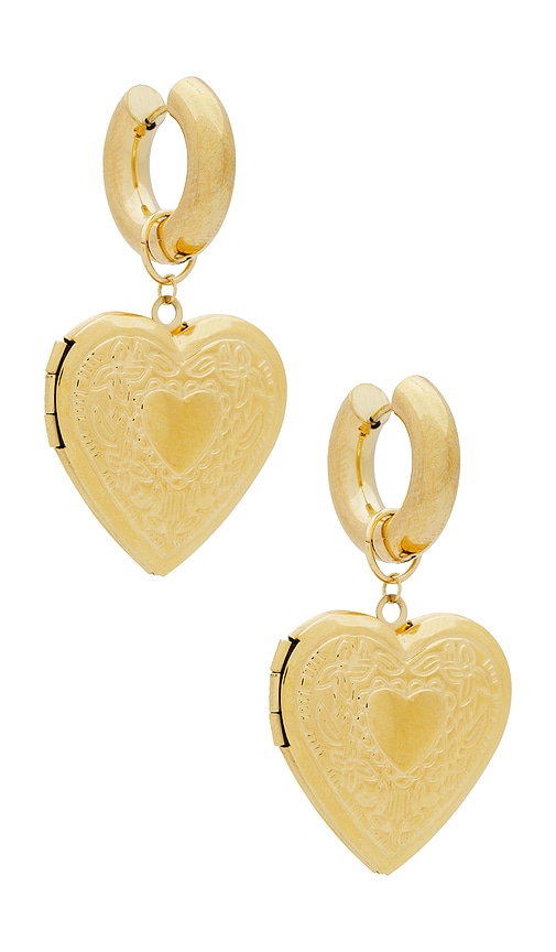 Shop Petit Moments Locket Earrings In 金色