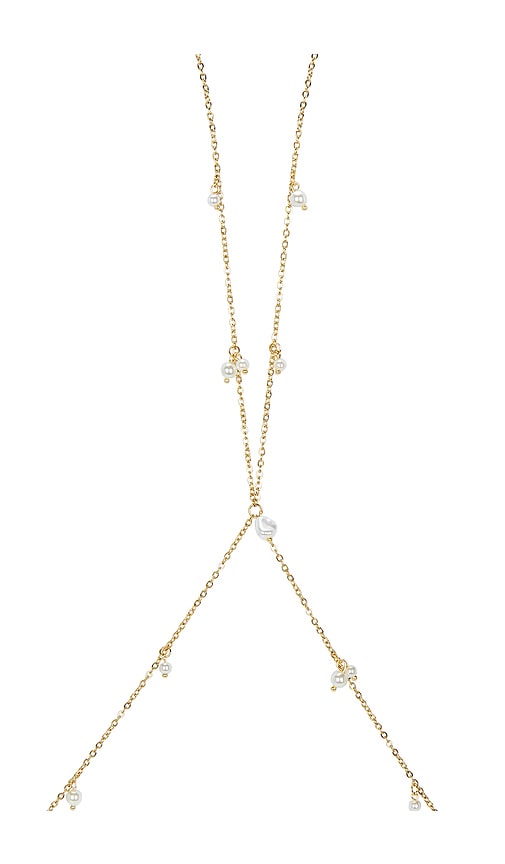 Petit Moments Pearl Body Chain In Metallic Gold