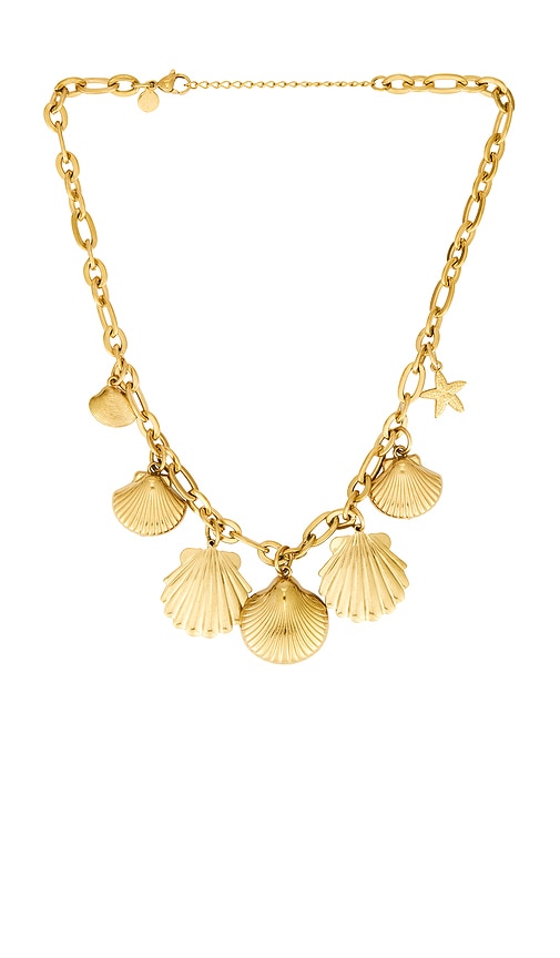 Azure Charm Necklace in Metallic Gold.