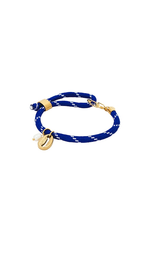 Adjustable Paracord Charm Bracelet in Navy.
