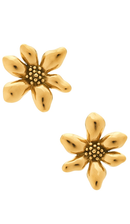 Daybreak Earrings in Metallic Gold.