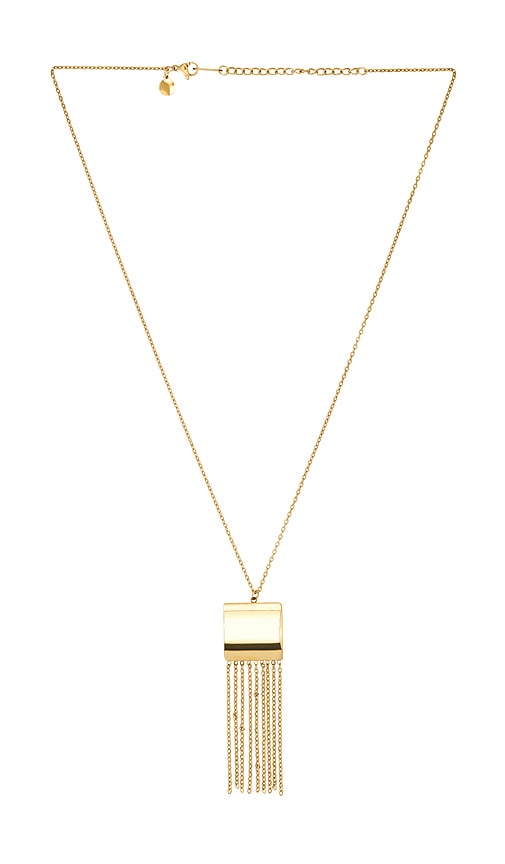 Fringe Pendant Necklace in Metallic Gold.